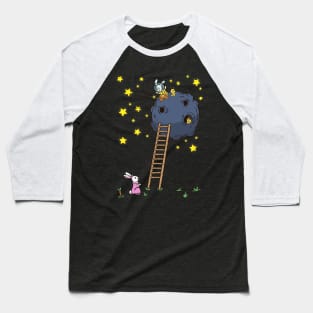 Rabbit on the Moon Baseball T-Shirt